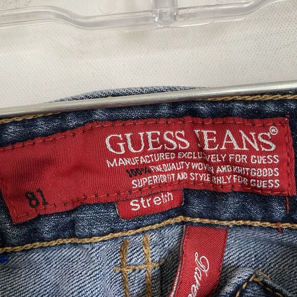 Vintage Y2K Guess Daredevil Boot Jeans Women 30 Denim Distressed Low Rise Grunge - Picture 12 of 14